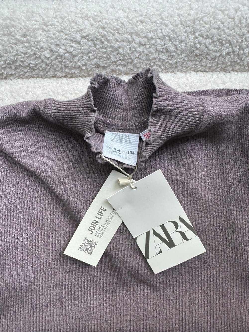 NWT Zara girls mock neck tunic sweater